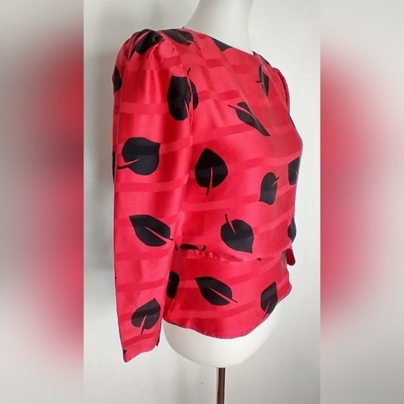 VINTAGE JACQUARD SILK BLOUSE - Picture 5 of 8